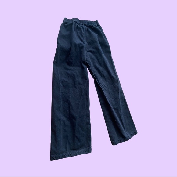 Amazing vintage y2k black cropped wide leg thick cotton pants 🔥 - Picture 2 of 4